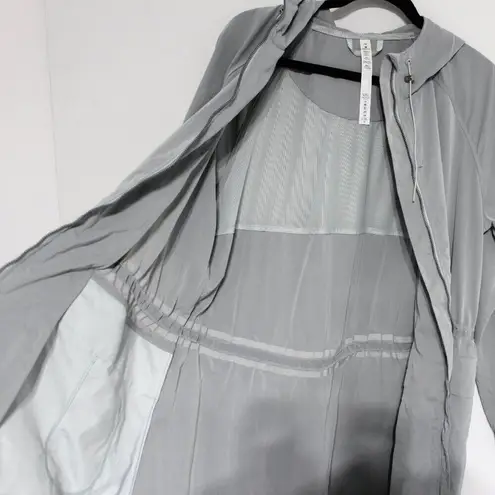 Lululemon  Rare Grey Long Windbreaker Jacket Rain Jacket Size 10