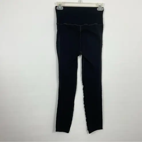 Free People Movement Textured Free Throw Ribbed Leggings Size Small Black