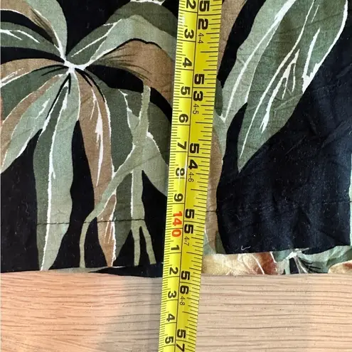 VTG Tori Richard Honolulu Hawaiian fruit dress midi maxi black green tan medium