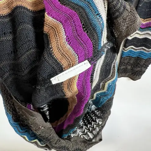 Missoni Sweater Dress Womens Sz Small Black, Multicolor V Neck Designer Luxury