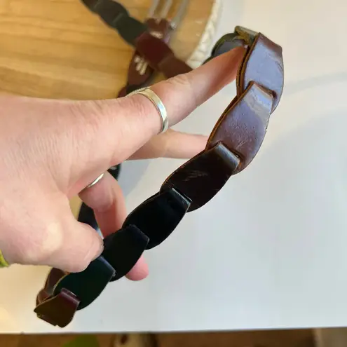 Capezio Genuine Leather Colored India Made Solid Brass Buckle Belt Size M/L Brown Size M