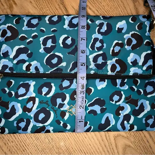 Radley London  24/7 Leopard Medium Flap Crossbody Bag Teal Black