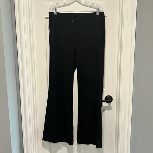 Maeve Anthropologie Naomi Linen Wide Leg Flare Pants Black Size 12 High Rise