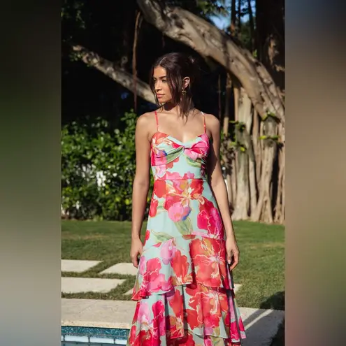 Hutch kennedi dress in mint watercolor orchids NWT!