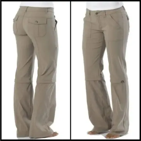 prAna  Halle Zipper Convertible Pants Khaki Tan Hiking Outdoor Pants Size 2