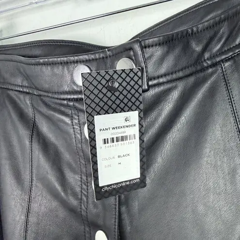 City Chic NWT Faux Leather Weekender Pant Ankle Black Plus Size 18 NEW