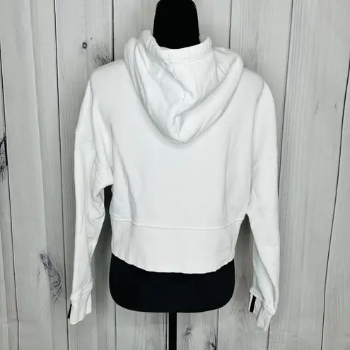 Adidas  Three Stripe Vocal White & Black Cropped Hoodie Sweatshirt Size S