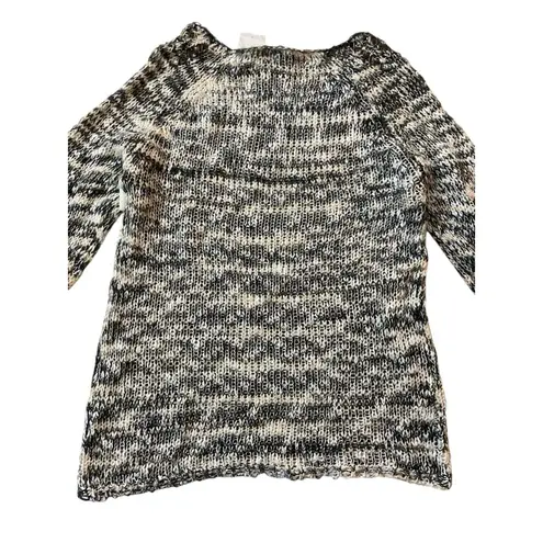 Alberto Makali Women’s Sweater Size XL Cream Green Metallic Knit Beaded Detail