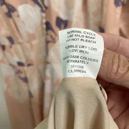 Eshakti floral ombre crêpe banded empire waist plunge V maxi dress women’s /XL