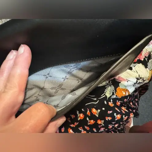 Aimee Kestenberg black leather purse with leopard print trim and stud details - Image 12