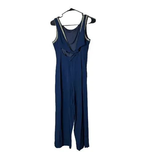 Joseph Ribkoff Vintage 80s Blue With Gold Trim Jumpsuit Size 6