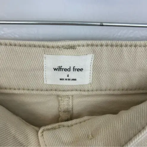 Wilfred Aritzia Cream Modern Cargo Utility Denim Pants Size 4