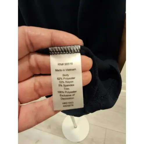 Coldwater Creek Blue Sleeveless Braided Embellished Neck Size S Womens Top NEW