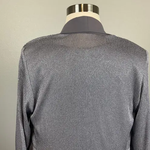 R & M Richards Two-Piece Shift Cocktail Dress and Jacket Size 14W Silver Metallic - Image 6