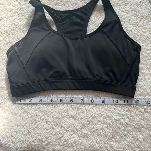 Zyia  Active Women's Black Mesh Sports Bra in Size Medium