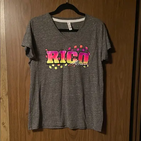 RICO ABREN SIGNED Sprint Car racer Women's Gray Racing Graphic Tee Size L