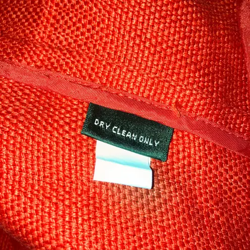 Ralph Lauren Tomato Linen Military Button Jacket with pockets + peplum detail