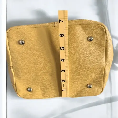 Tignanella Tignanello Yellow Pebbled Leather Buckle Tote Shoulder Bag