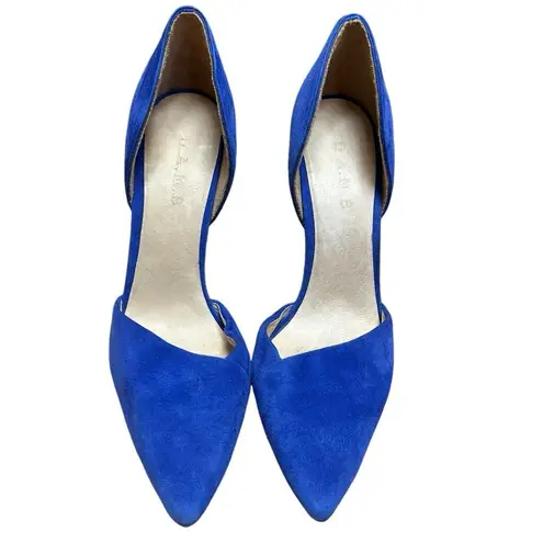 L.A.M.B. Faith Royal Blue Suede Criss Cross Stiletto Pumps - 9.5