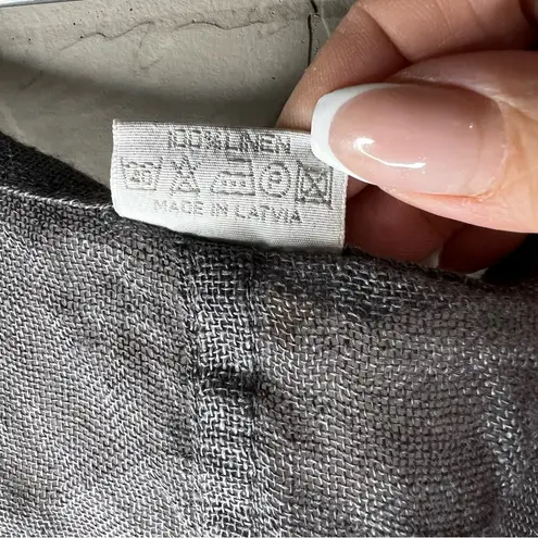 Isona Linen Designs Gray Gauze Pinafore Apron Lagenlook Asymmetrical Smock Dress Size undefined