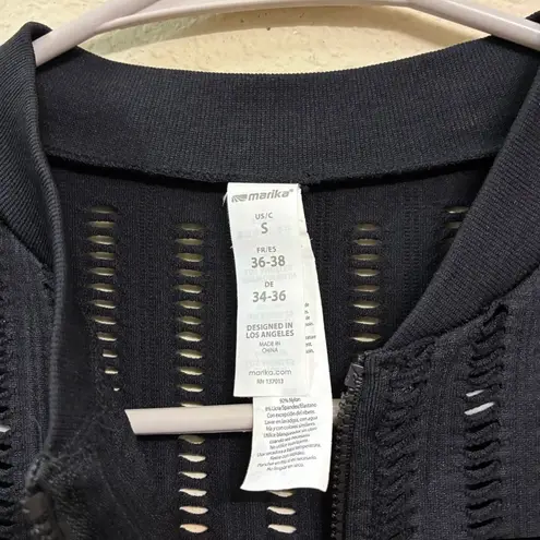 Marika Sport Marika Women’s Black Laser Cut Full Zip Jacket Small Lightweight Activewear Top