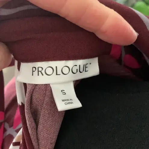 Prologue The Raglan Maroon Boho Floral High Neck 3/4 Sleeve Midi Dress - Small