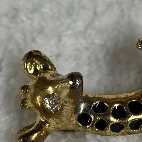 Giraffe Mother Baby Pair Vintage Pin Brooch Gold Color Black Spots 2 inches