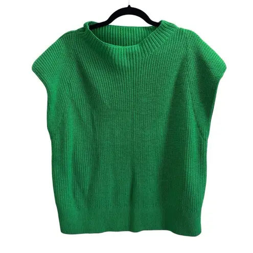 Babaton Aritzia Hazlitt Merino Wool Shoulder Pad Green Sweater Vest NWOT