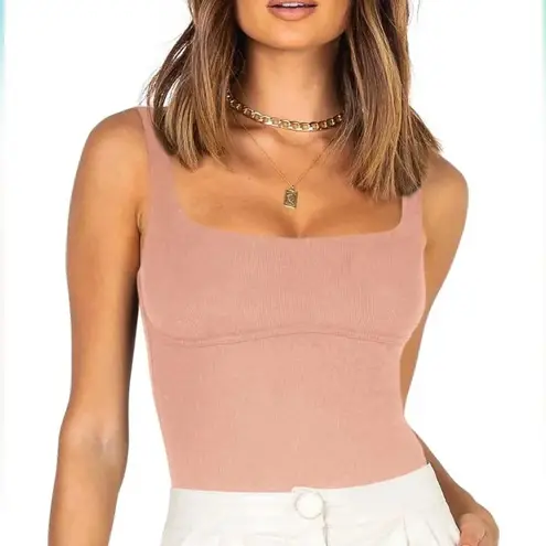 NWT! ReoRia blush pink sleeveless body suit Large