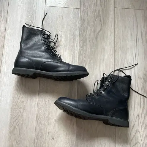 Rockport Leather Boots lace up womens Black (size 7.5) vibram morflex combat