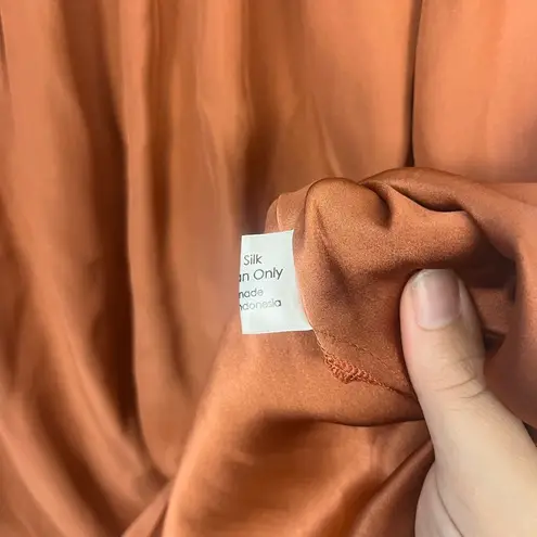 Sir. The lable 100% silk burnt orange off shoulder mini dress/tunic size 1/small Brown