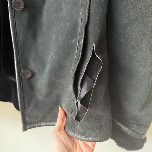 Vintage Adler Colelction Black Leather & Faux Fur Lined Jackets M Size M