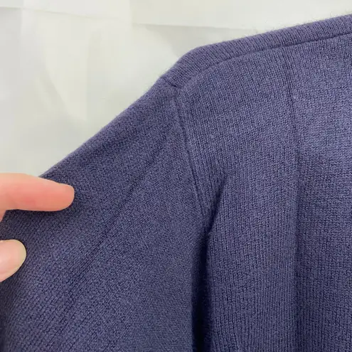 Sag Harbor Vintage blue purple soft acrylic knit mock neck sweater stretch M