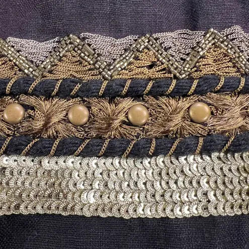 Worth New York Black Custom Maximalist Mixed Metals Beaded Artistry Skirt Size 2