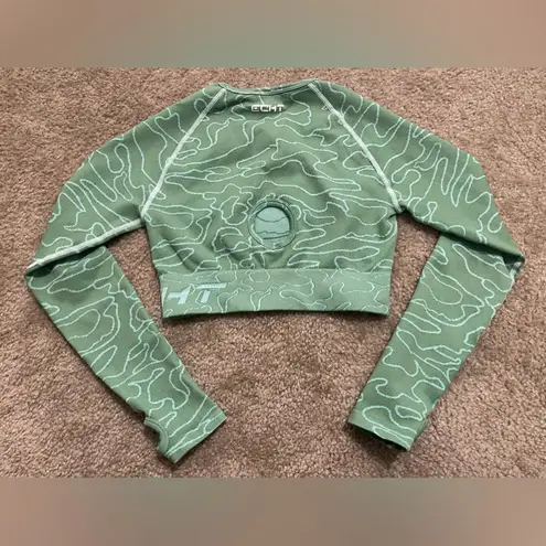 ECHT Women’s  Arise Camo Set Long Sleeve Crop Top and Leggings Green Size S Small