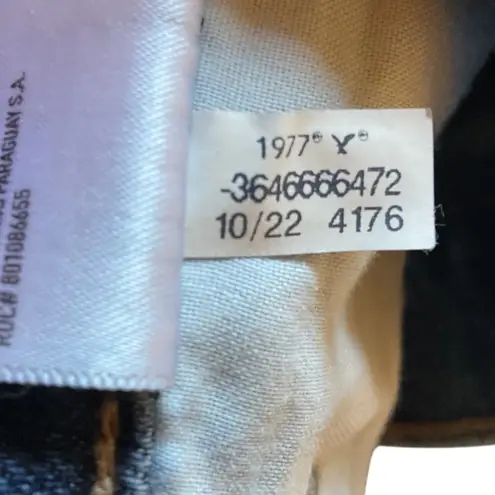 American Eagle High Waisted Frayed Hem Straight Leg Denim Jeans Whiskers Size 10 Blue