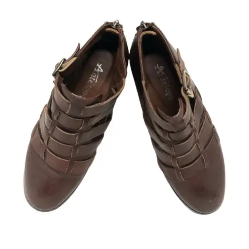 Antelope Brown Leather Double Buckle Ankle Bootie Women’s Size EU 37 US 7