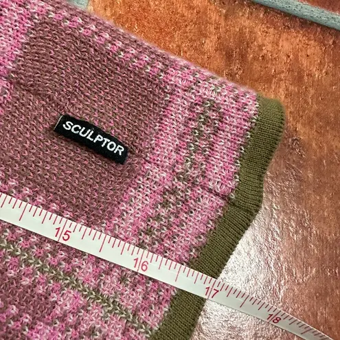 SCULPTOR Pink Knitted Skirt One Size Fits (Almost) All Green Size L