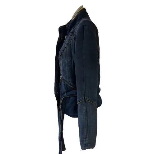 Free People Double Cloth Twill Wrap Jacket In Navy Women’s Small