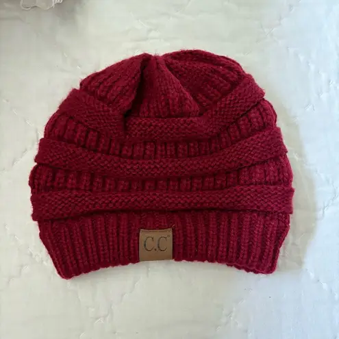 NWOT Burgundy CC Beanie Cable Knit Beanie Thick Soft Warm Red