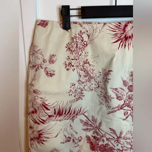 Denim&Co Vintage Floral Bohemian Wrap Skort Red Size L