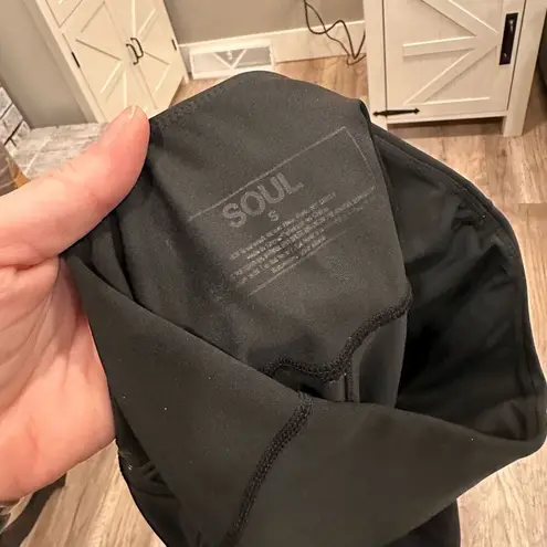SoulCycle Black Hi Rise 7/8 Leggings Spellout Size Small