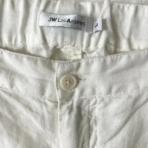 Johnny Was 100% Linen Straight Leg Trouser Pants in White Size Large