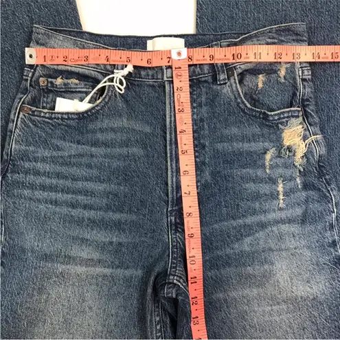 BOYISH High Rise Distressed Wide Leg Jean Women 27 Eco Gorpcore Retro Boho NWT Blue