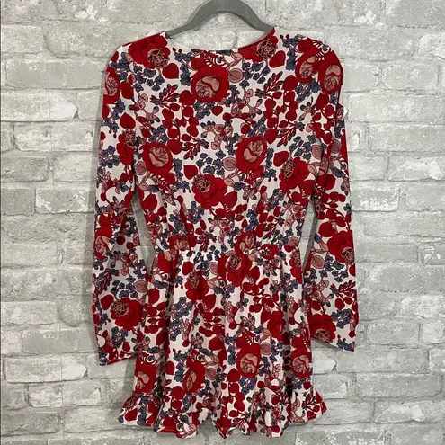 PPLA Red and Blue Floral Patterned Romper