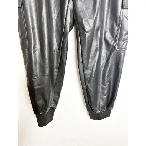 Cinq à Sept Cinq A Sept Giles Black Faux Leather Jogger Pants Size XL Comfort Minimalist