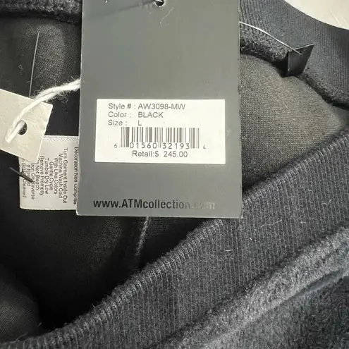 ATM Anthony Thomas Melillo Black High Rise Velour Leggings Size Large