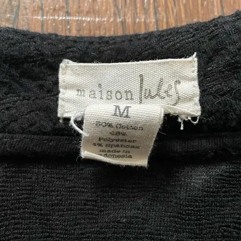 Maison Jules black A-line textured print skirt size M