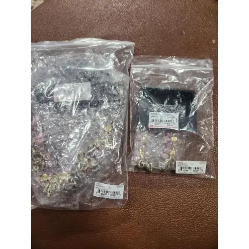 Simply Vera Wang 3D Pink Floral Statement Necklace & Earrings Set