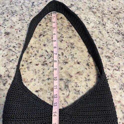 The Sak Crochet Shoulder Bag Black Boho Casual Everyday Purse